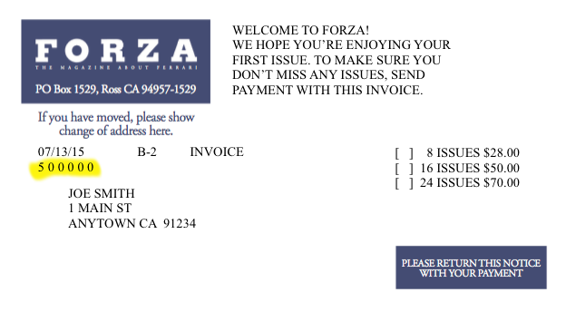 Forza Invoice Notice Example